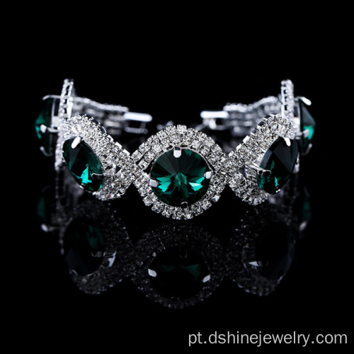 Braceletes de cristal redondo cristal charme pulseira para mulheres